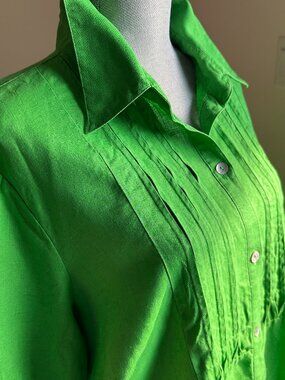 Women's Plus Size Irish Linen Blouse/Shirt/Tunic sz 3X - Kelly Green